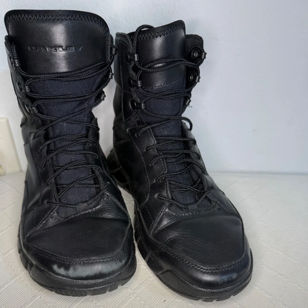 Oakley Boots Mens Black Leather Tactical Combat 7.5 Light Assault Military Style